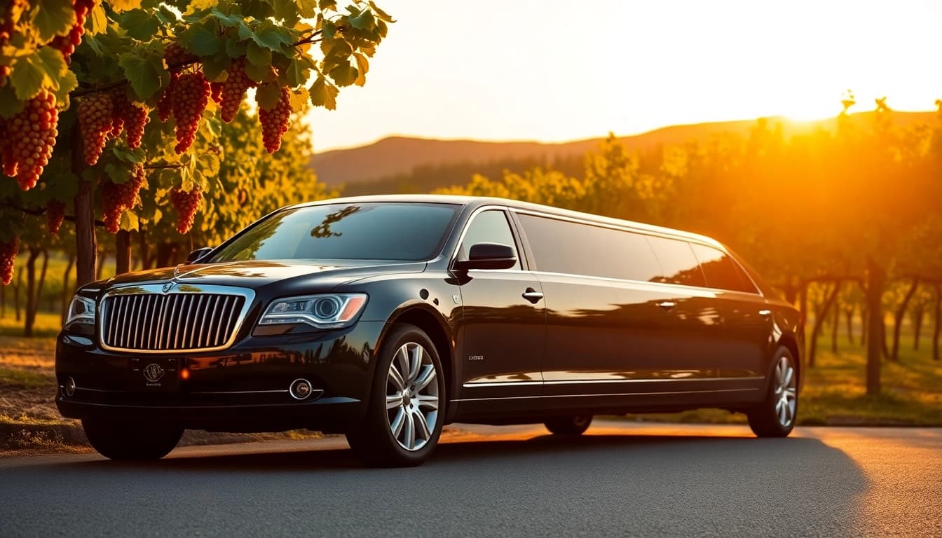 Experience the luxury of a Langley wine tour limo in a stunning vineyard setting.