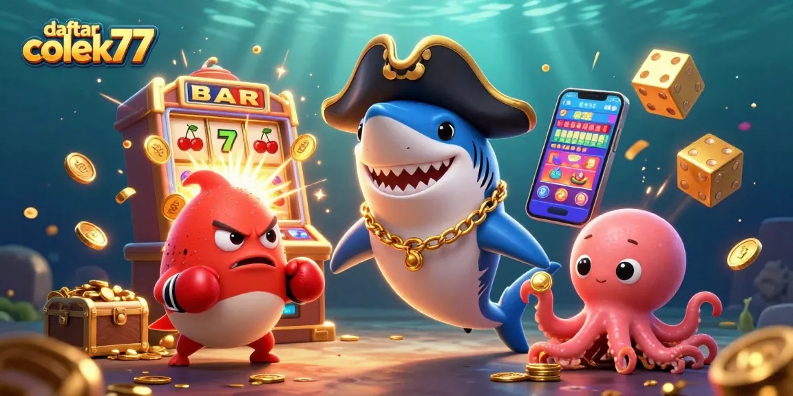 Engage with daftar colek77 for thrilling casino game experiences featuring a colorful slot machine and vibrant characters.