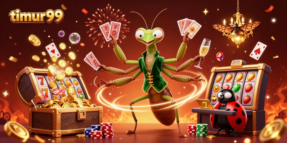 Engage with the vibrant world of timur99 online casino featuring exciting slot reels and dynamic characters.