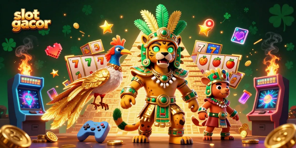 Experience slot gacor excitement with an ultra-detailed 3D image showcasing vibrant symbols and characters.