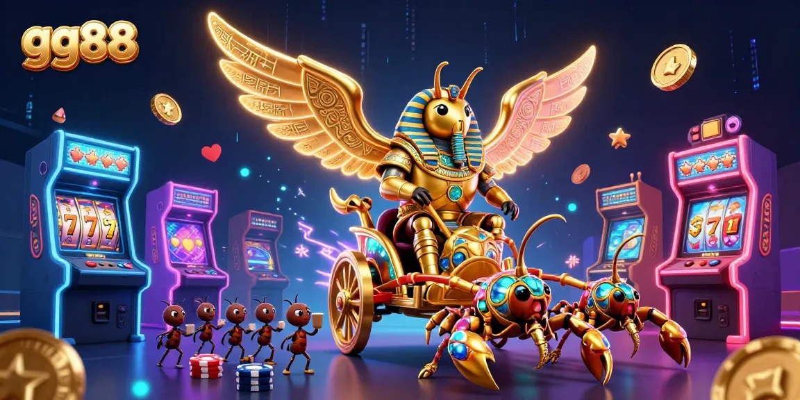 Join the action with gg88 at a vibrant 3D casino scene full of excitement and gold!