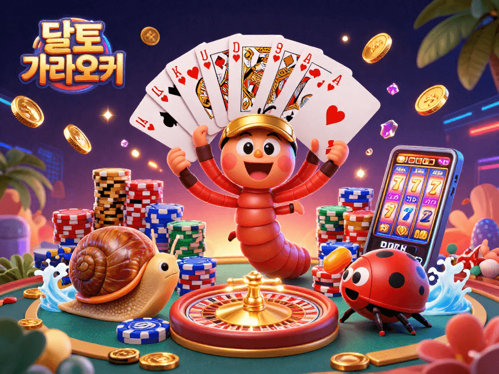 달토 가라오케에서 수천 개의 카드와 칩이 쏟아지는 화려한 장면을 감상하세요.