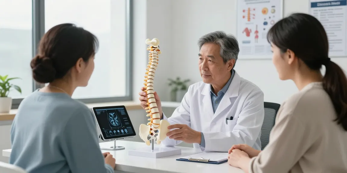 Understanding bel kayması ameliyatı during a consultation with an orthopedic specialist, showcasing patient engagement and treatment options.