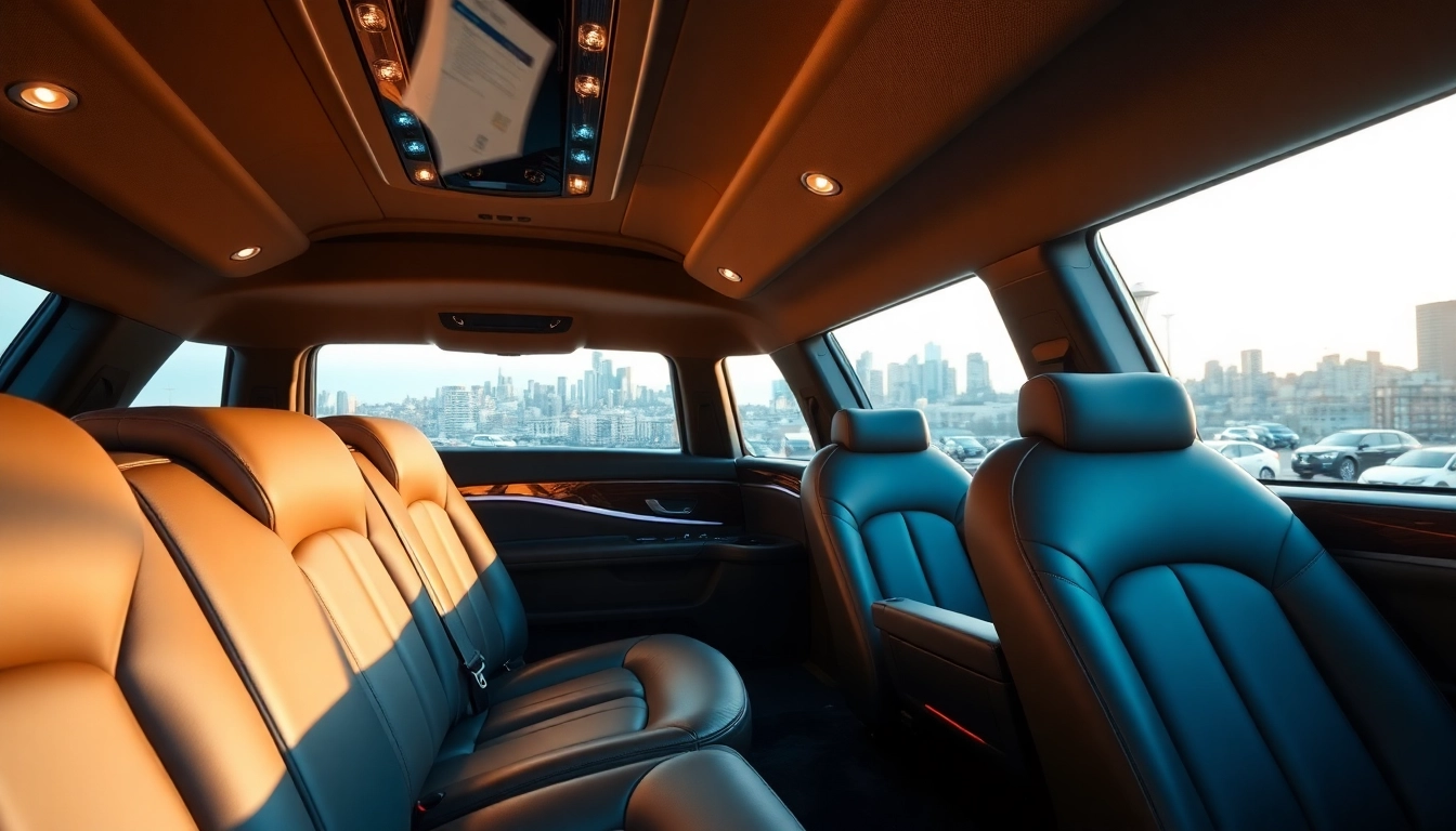 Experience a luxurious limo from seattle to vancouver with plush interiors and city views.