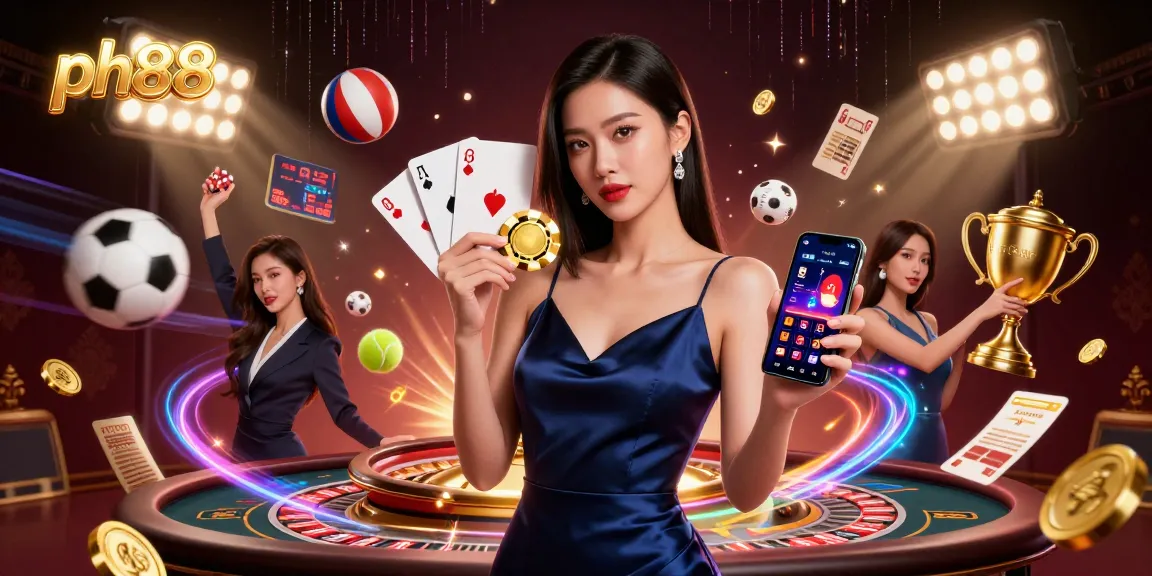 Experience the thrill of ph88 as players engage with vibrant sports elements and dynamic betting in a luxurious casino atmosphere.