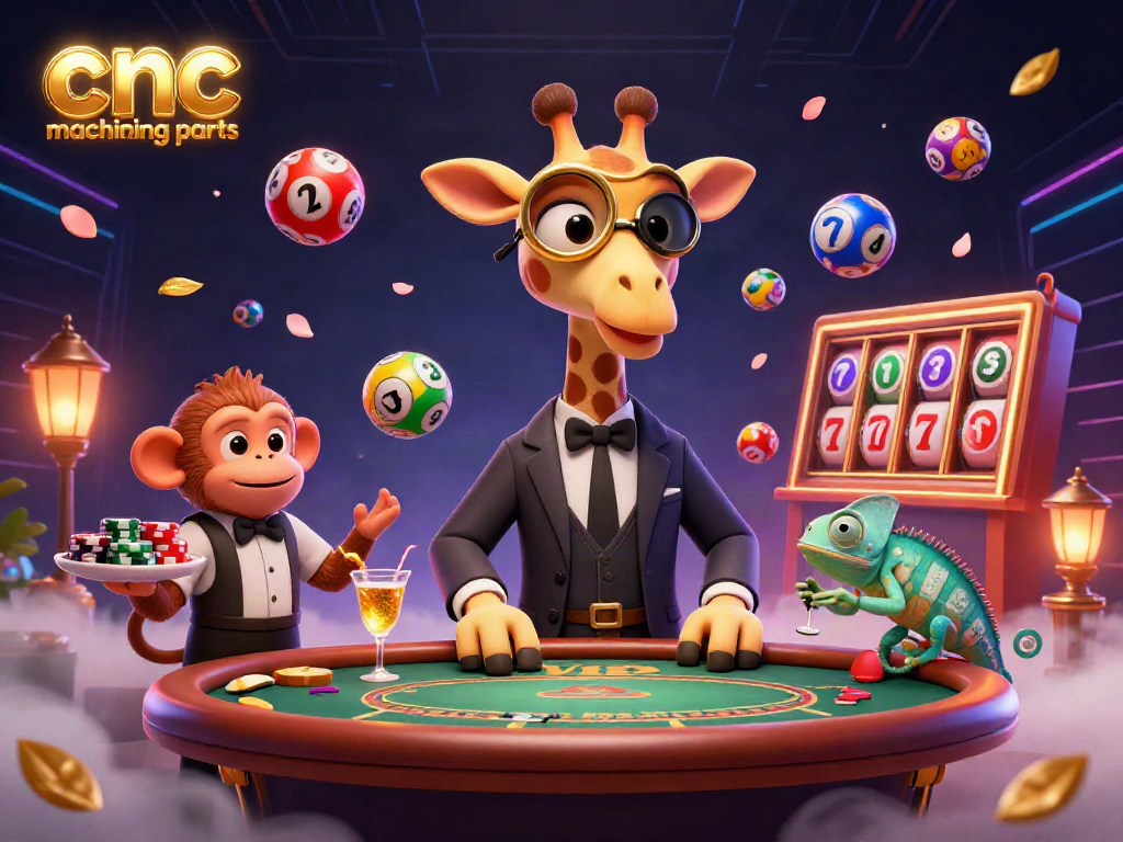 Experience the thrill of winning with vibrant cnc machining parts illustrated in a lively casino scene.