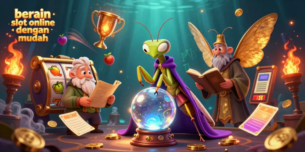 Bermain slot online dengan mudah dengan ilustrasi 3D karakter dan elemen kasino yang kaya.