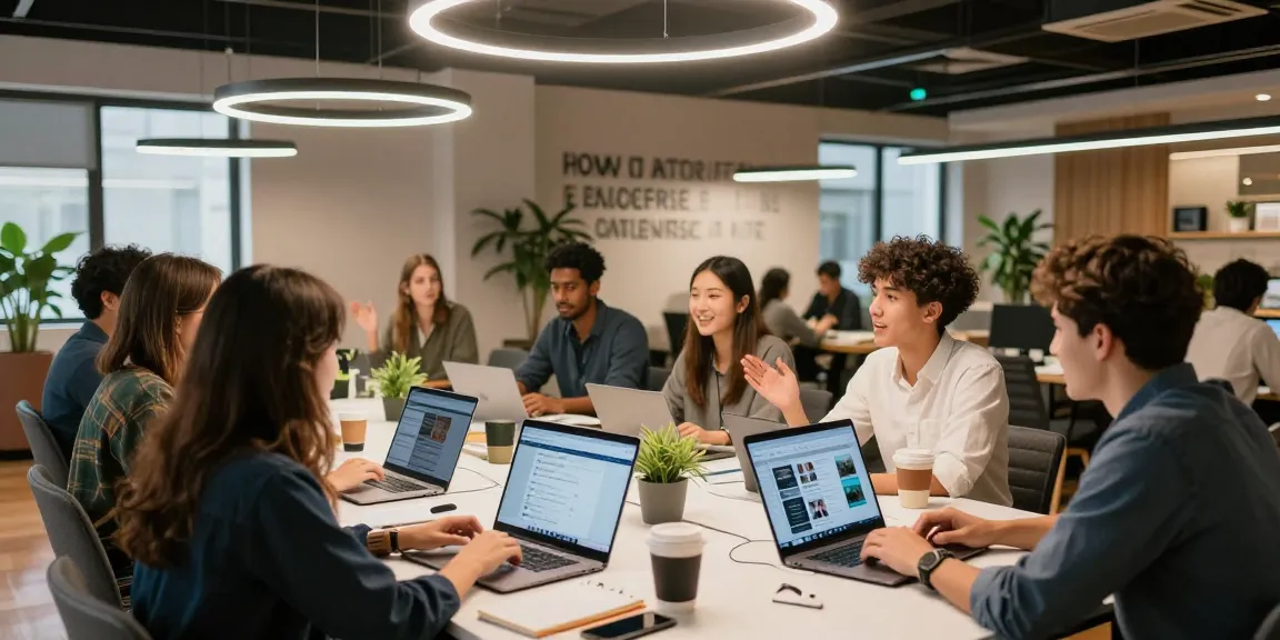 University and trade schools graduates collaborating in a co-working space, sharing ideas and opportunities.