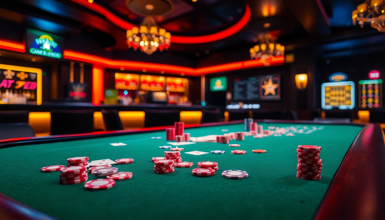 Engage with Non gamstop casino gameplay featuring vibrant poker chips and cards.