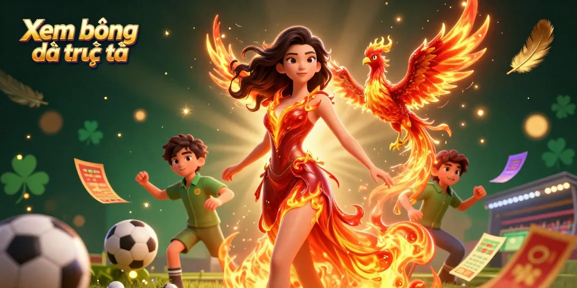 Xem bóng đá trực tiếp with vibrant sports elements, showcasing an exciting live football experience.