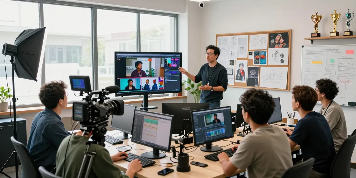 Dynamic collaboration at Dreambox Studio Singapore showcasing creative video production with diverse professionals.