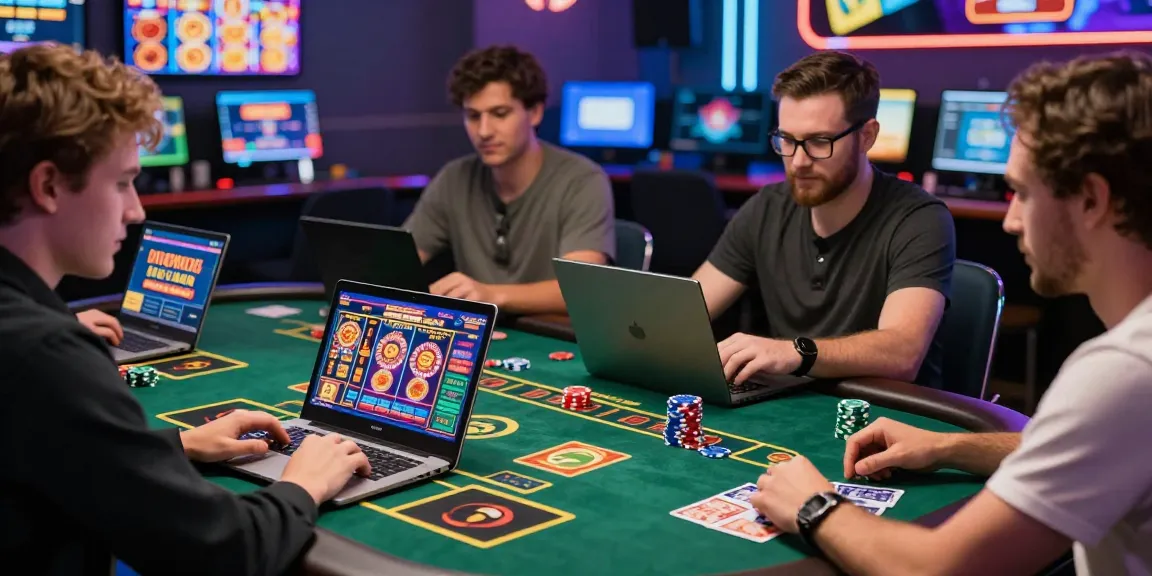 Spieler in einem Paysafe Card Casino genießen Spiele mit sicheren Einzahlungen und lebendigen Grafiken in einer lebhaften Online-Atmosphäre