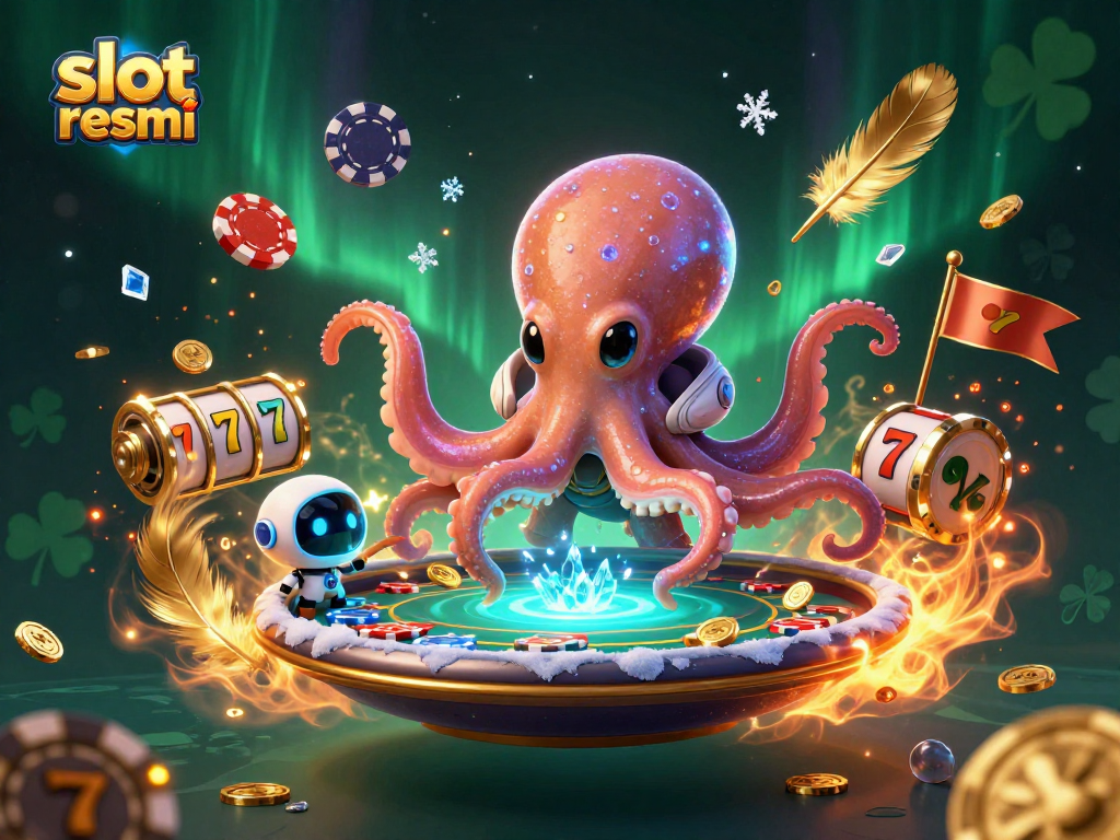 Experience the excitement of slot resmi with an alien octopus at a holographic poker table.