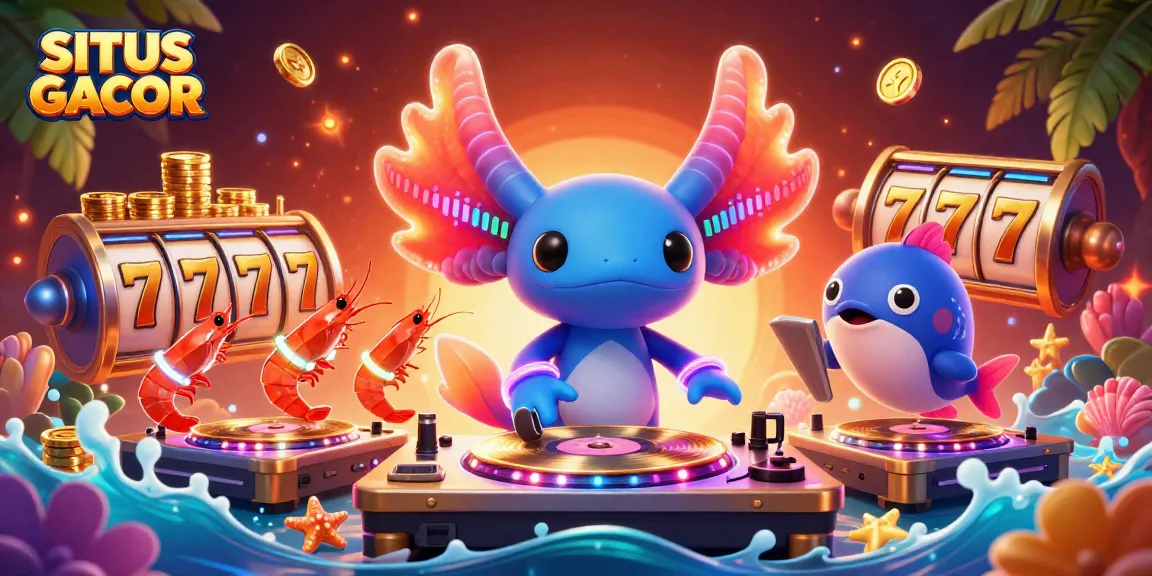 Experience the thrill of SITUS GACOR with vibrant slot reels, dancing characters, and animated casino excitement.