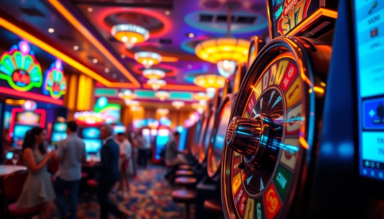 Menangkan slot777 dengan mesin slot yang berkilau dan suasana kasino yang meriah.