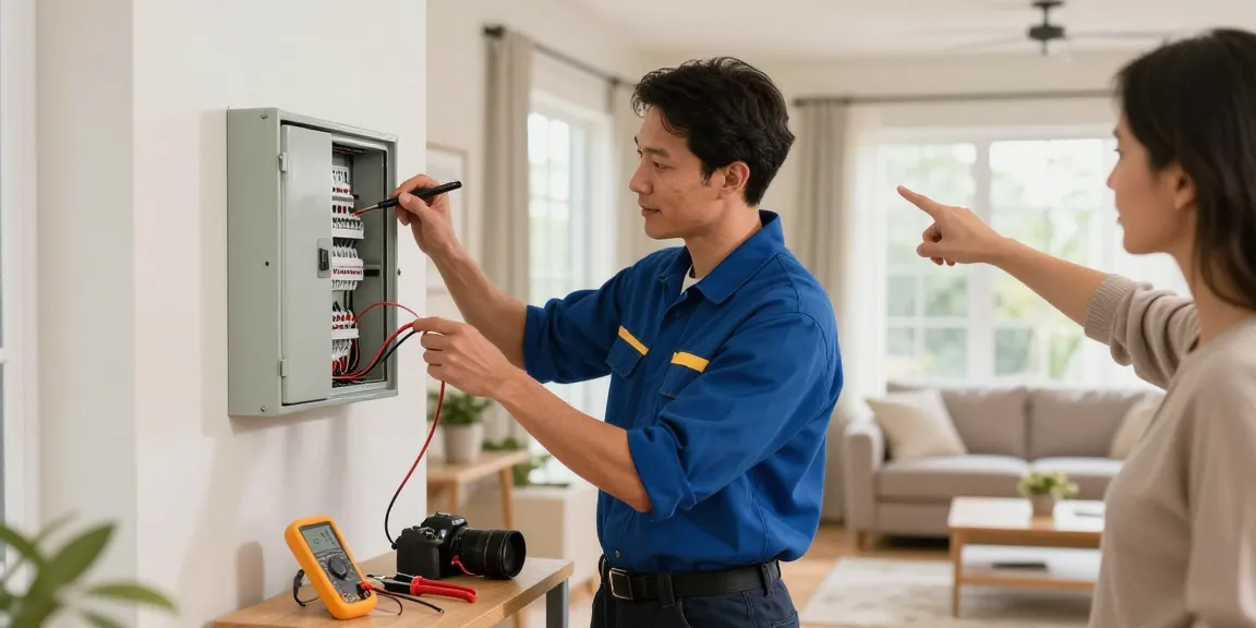 Licensed electricians near me conducting a home electrical inspection for safety and upgrades.