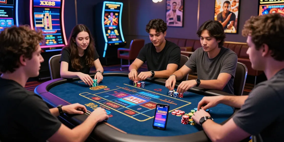Engaged players enjoying live dealer games on the XX88 online gambling platform, showcasing vibrant graphics and a modern gaming atmosphere.