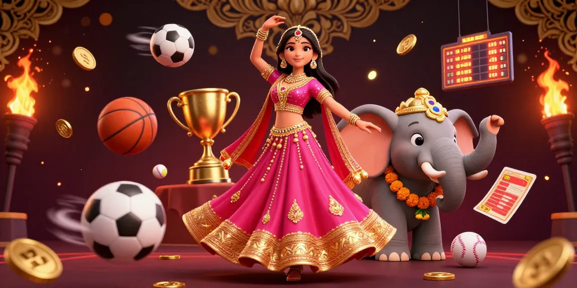 Experience the action and excitement of GOOD88, featuring a vibrant Asian woman in traditional attire amidst dynamic sports elements and golden coins.