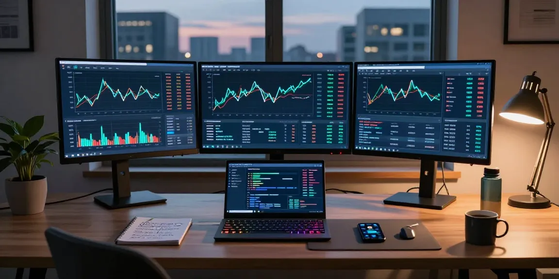 Cloud mining platform trading workspace with Bitcoin charts and DeFi dashboard.