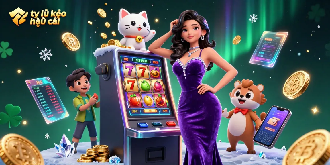 Experience the thrill of tỷ lệ kèo nhà cái while enjoying a vibrant jackpot scene with 3D characters and rich visuals.