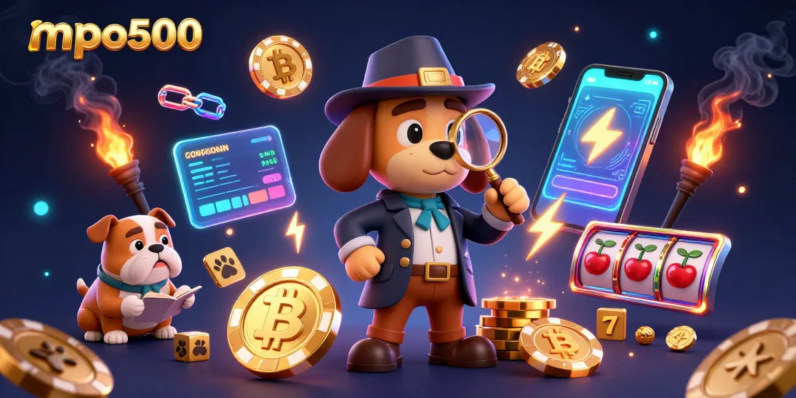 Experience the thrill of mpo500 with vibrant slot reels and crypto elements igniting excitement!