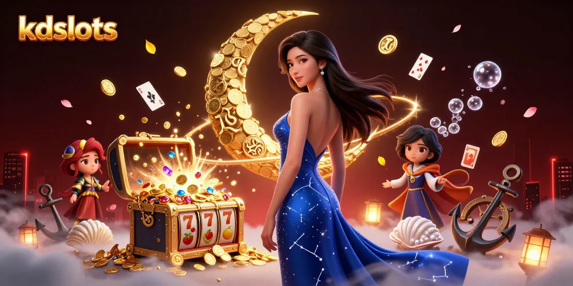 Experience the excitement of kdslots with vibrant colors and dynamic slot elements in a captivating illustration.