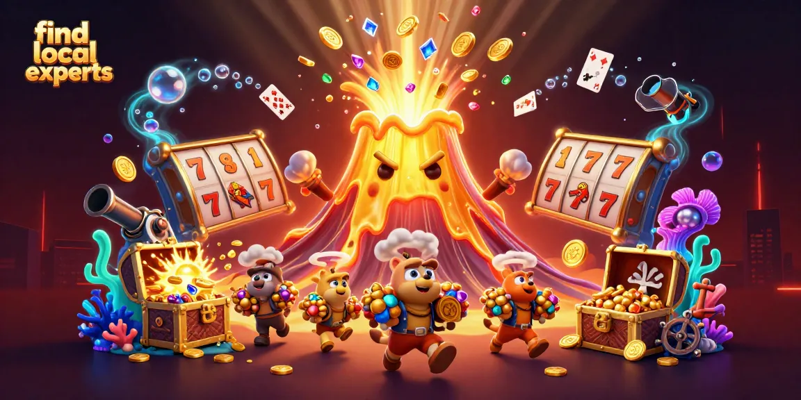 Find local experts in a thrilling casino scene with gold coins and vibrant elements.