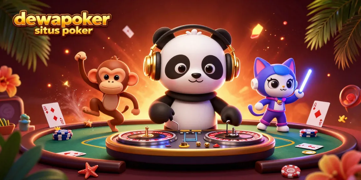 Engage in thrilling poker action at dewapoker situs poker with vibrant characters and game elements.