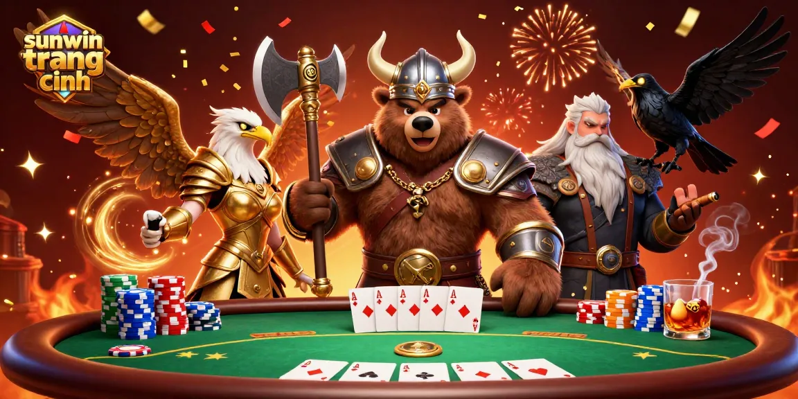 Engage in the excitement of sunwin trang chính with a vibrant 3D casino scene featuring mighty characters.