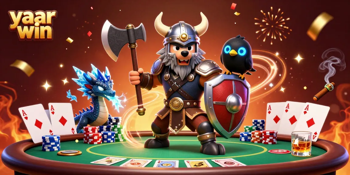 Engage with the excitement of yaar win at this vibrant poker scene with 3D characters.