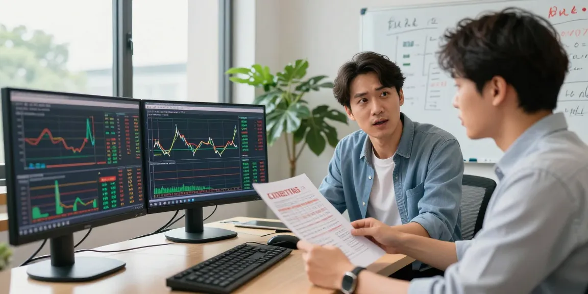 Analisis syair menang di kantor modern dengan layar penuh data dan angka.